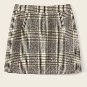 Taupe Plaid Skirt